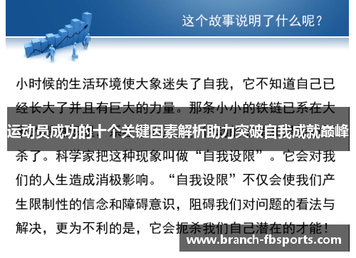 运动员成功的十个关键因素解析助力突破自我成就巅峰 运动员成功的十个关键因素解析助力突破自我成就巅峰